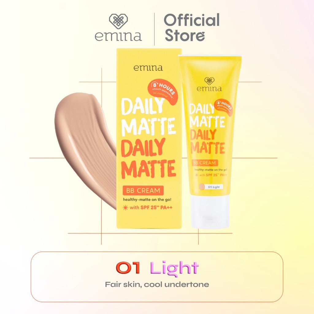 Emina Daily Matte BB Cream 16 g - Melembabkan, Matte Finish, Oil Control