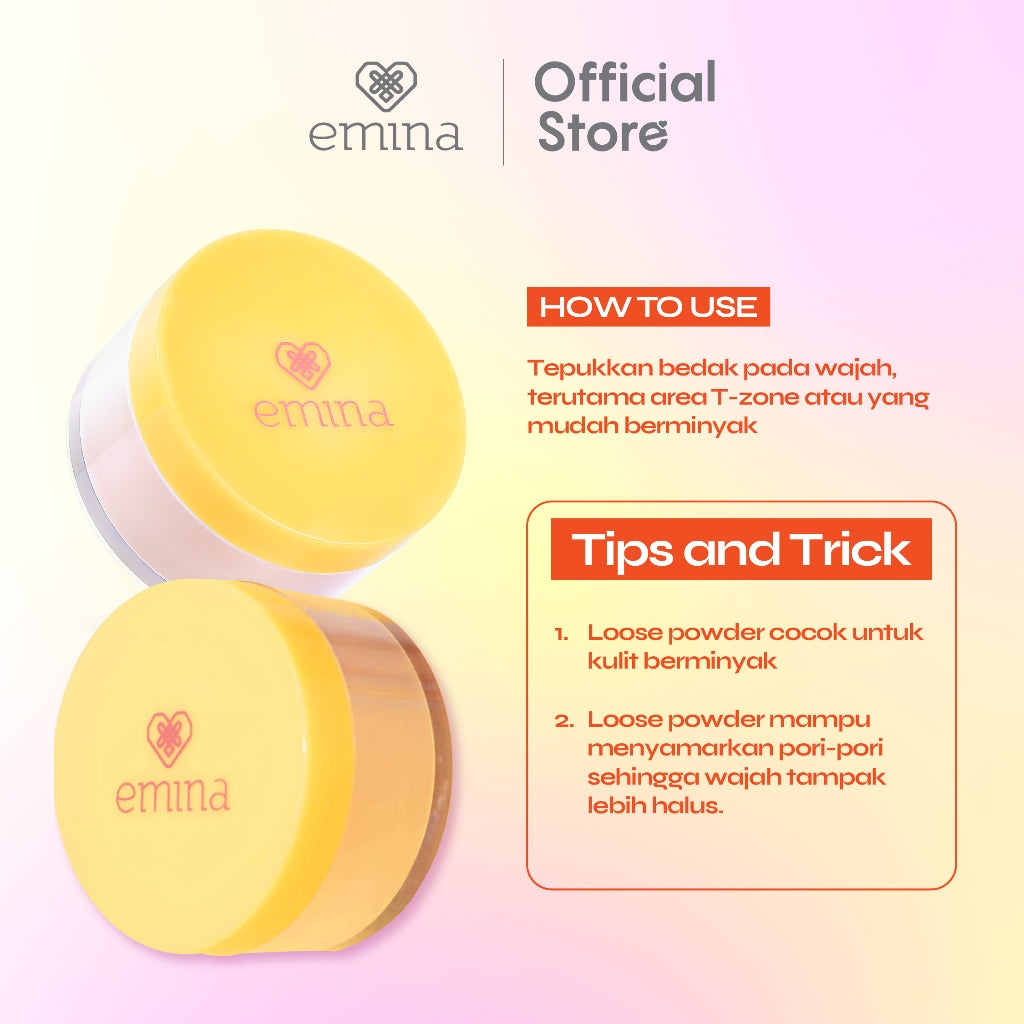 Emina Daily Matte Loose Powder 20 g - Bedak Tabur Ringan Hasil Matte Oil Control