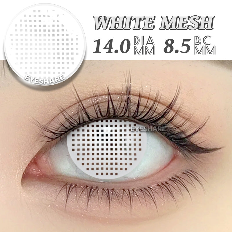 Eyeshare Softlens 14.5MM 1Pasang Lensa Kontak Putih Buta Putih Cosplay Mata Halloween Softlen