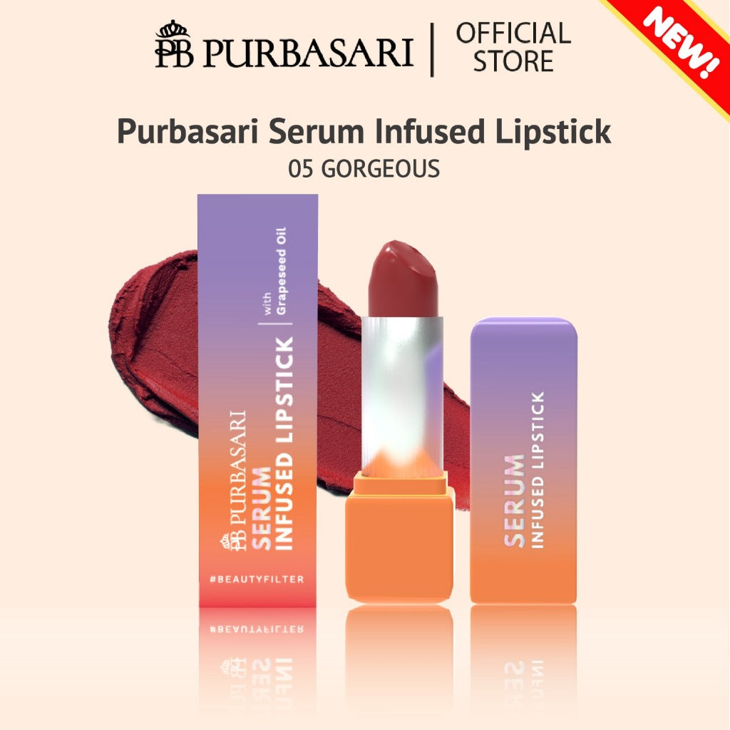 Purbasari Serum Infused Lipstick / Lipstick Tahan Lama Anti Geser / Lipstick Serum