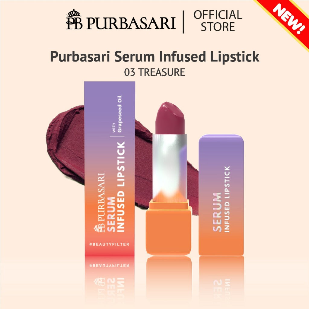Purbasari Serum Infused Lipstick / Lipstick Tahan Lama Anti Geser / Lipstick Serum