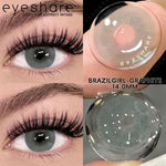 Eyeshare Softlens Omg Abu-Abu Coklat Ungu 1 Pasang 14.0mm Lensa Kontak