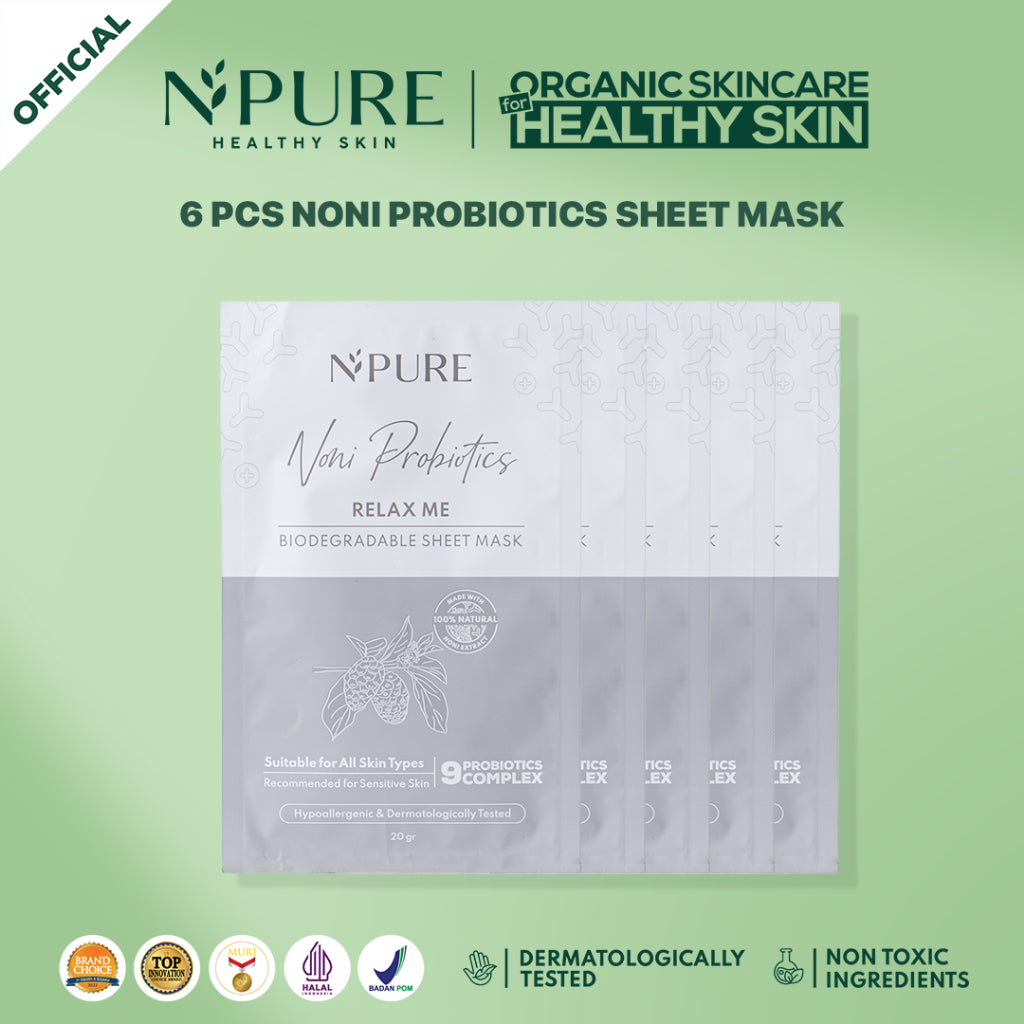 NPURE 6 pcs Sheet Mask Cica/Noni/Marigold/Licorice
