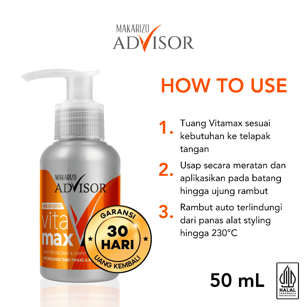 PAKET ISI 2 - Makarizo Advisor Hair Recovery Vitamax 50mL - Vitamin Rambut / Serum Rambut