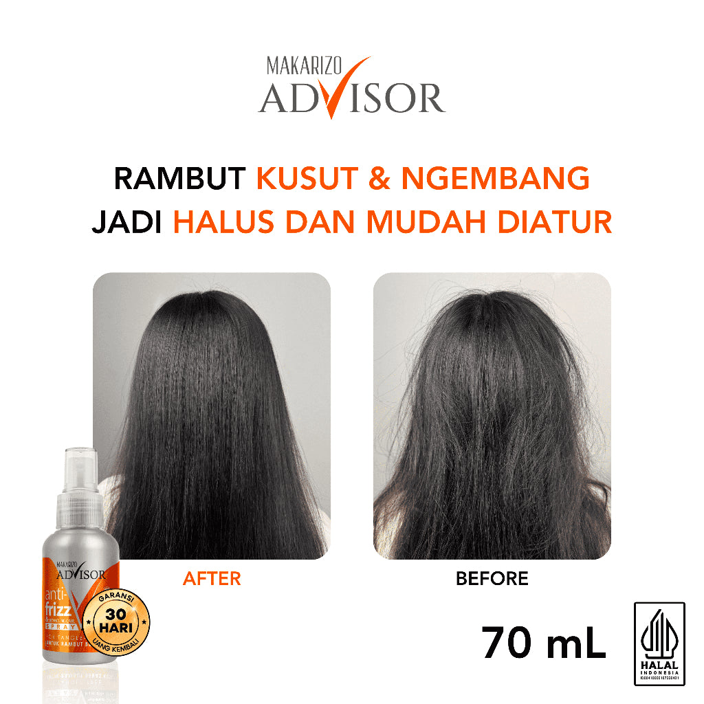 PAKET ISI 2 - Makarizo Advisor Anti Frizz Detangling Care 70mL - Anti Kusut / Anti Frizz