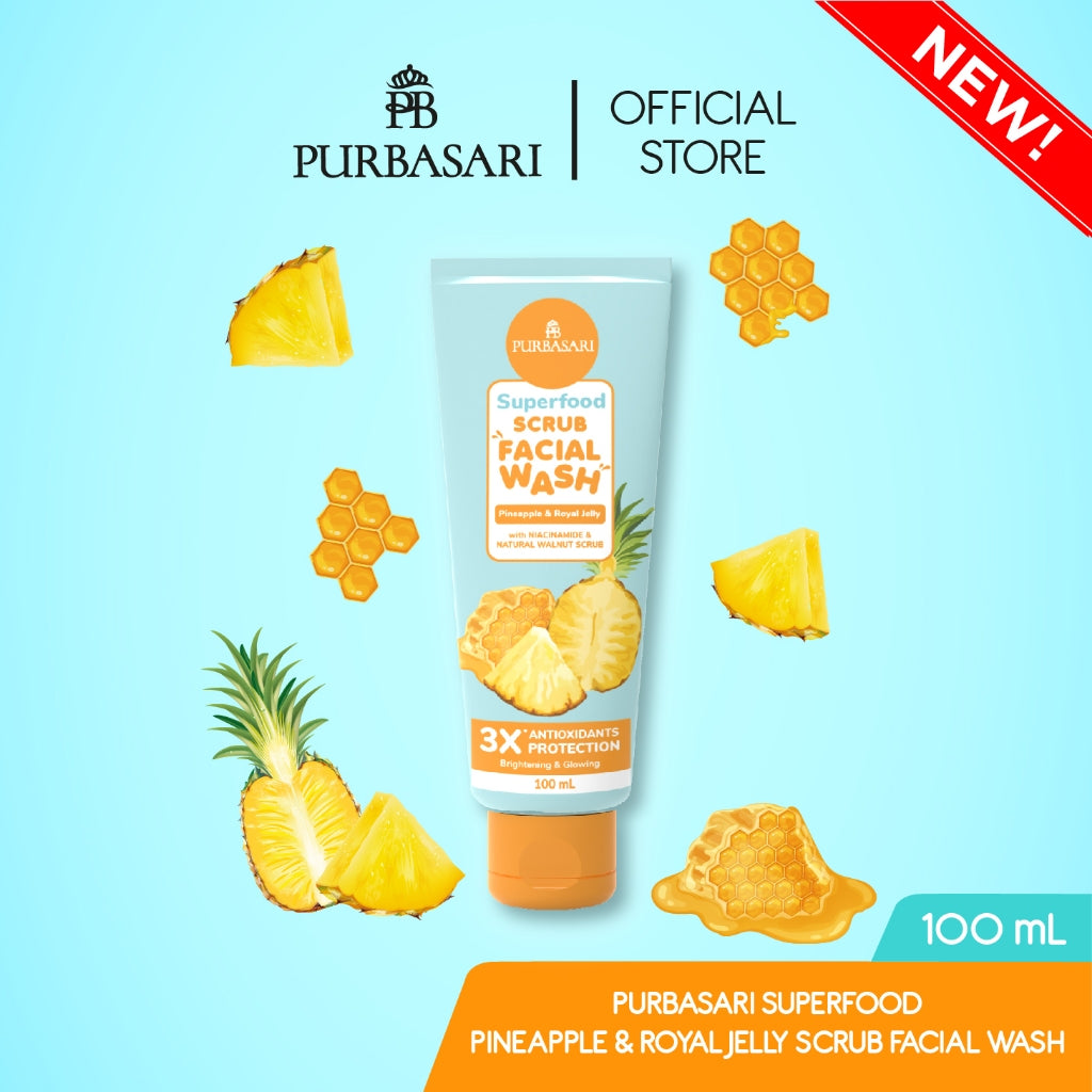 [1pcs] Purbasari Superfood SCRUB FACIAL WASH Series / pembersih muka / sabun wajah / lulur wajah Pencerah