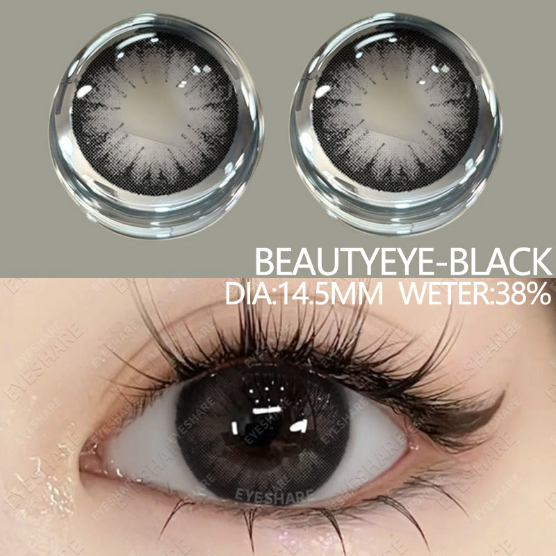 Eyeshare Softlens14.5mm Big Eyes Soft Colored Contact lenses Gray Soflen Mata Yearly Use