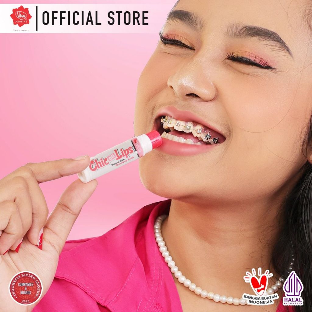 Viva White Moisture Balm Chic On Lips - Tersedia 4 Varian Rasa (with VIT E & UV FILTER -For Daily Use)