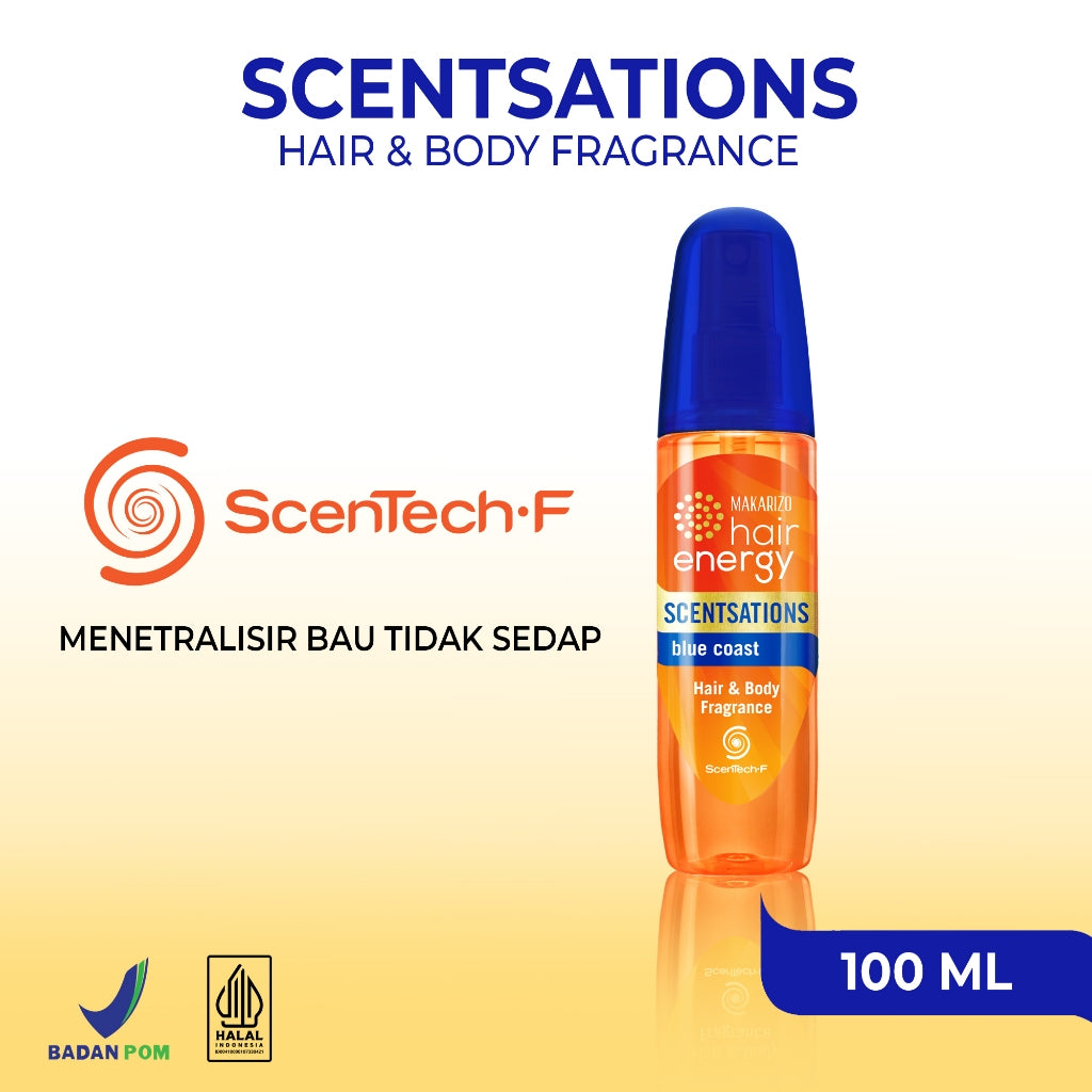PAKET ISI 2 - Makarizo Hair Energy Scentsations Blue Coast 100 mL Parfum Rambut