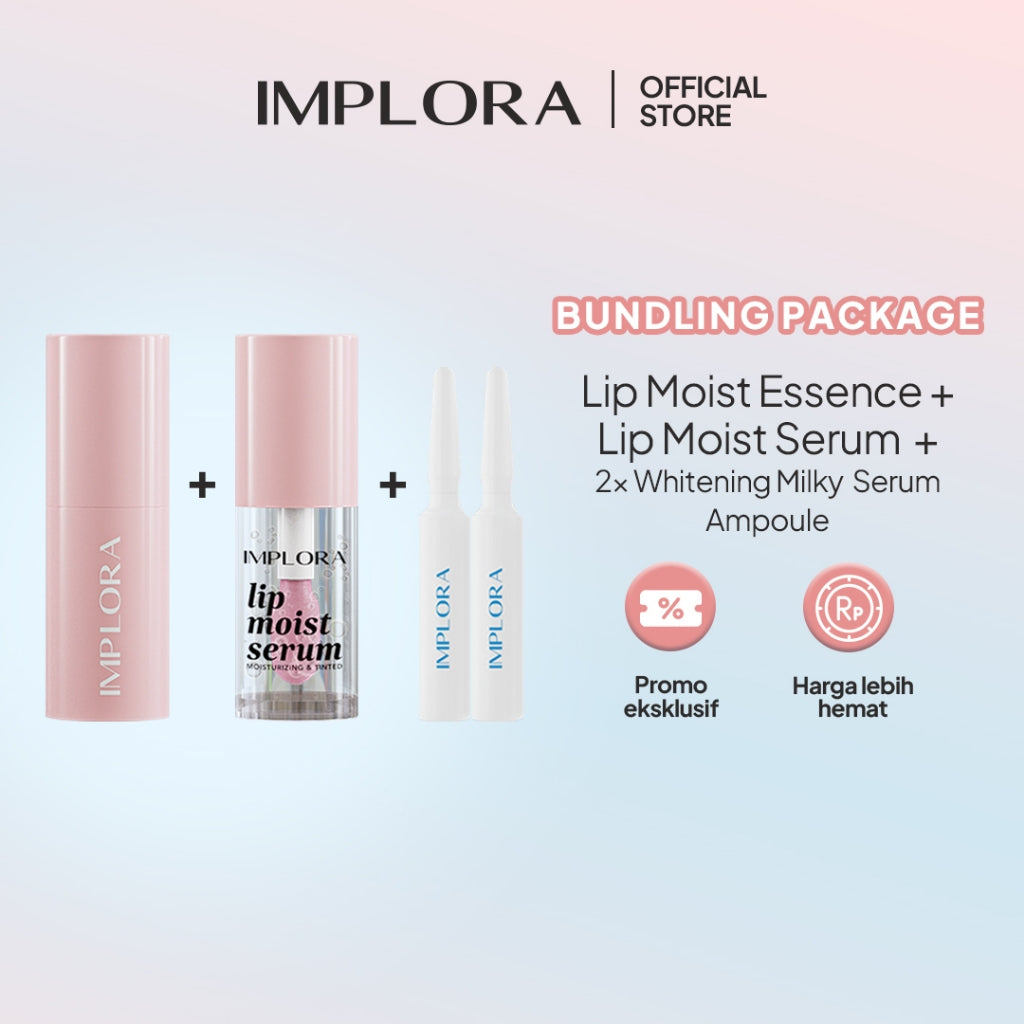 Implora Lip Moist Serum | Serum bibir dengan perona | Mengandung vitamin untuk bibir kering
