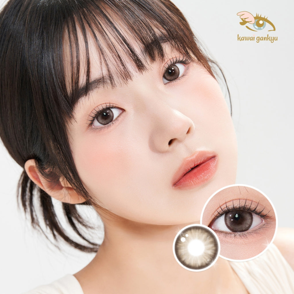 [BEST SELLER] KawaiGankyu - Clearie Twinkies Brown (1pc/SETENGAH PASANG) | Softlens Korea Premium 14.5mm Motif Coklat Gradasi
