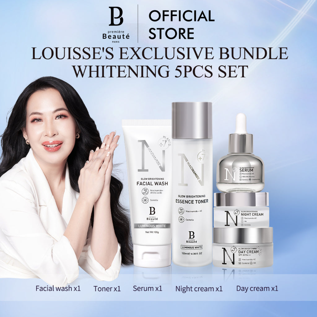 [PAKET MAMI WHITENING] PREMIERE BEAUTE Whitening Skincare 5pcs Set [BPOM] Skincare Series Luminous White Glow Whitening Facial wash | Toner | Serum | Day cream| Night cream 2  [LOUISSE EXCLUSIVE]