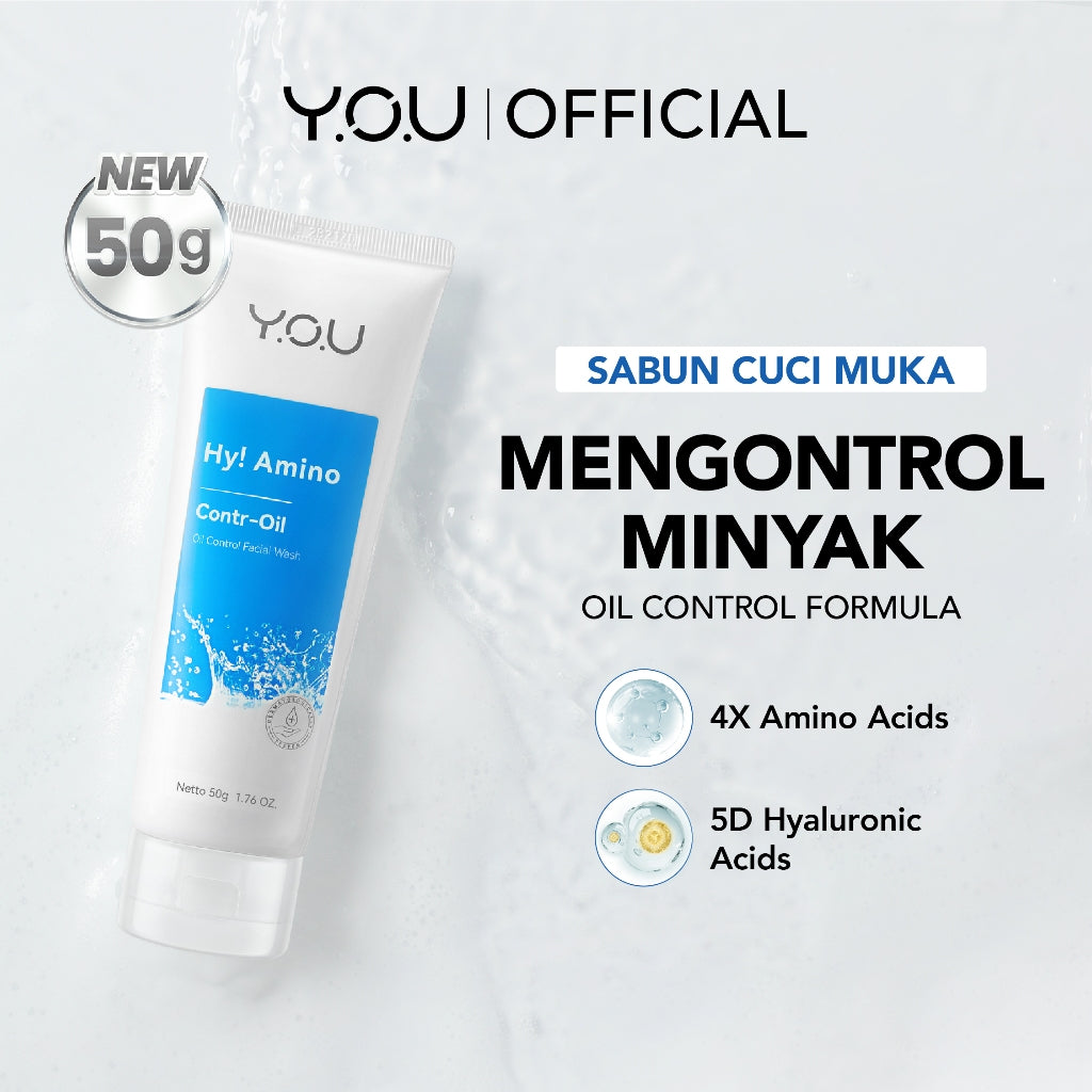 YOU Hy! Amino Facial Wash 50g Anti Acne, Hydrating, Brightening, Oil Control Sabun Cuci Muka