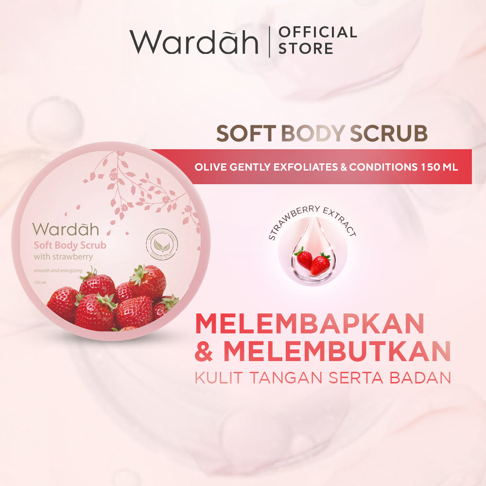 Wardah Soft Body Scrub 150 ml - Scrub Badan Melembabkan - Dilengkapi dengan Olive Oil yang dapat Mengangkat Sel Kulit Mati - Bulir Scrub Lembut Dan Wangi