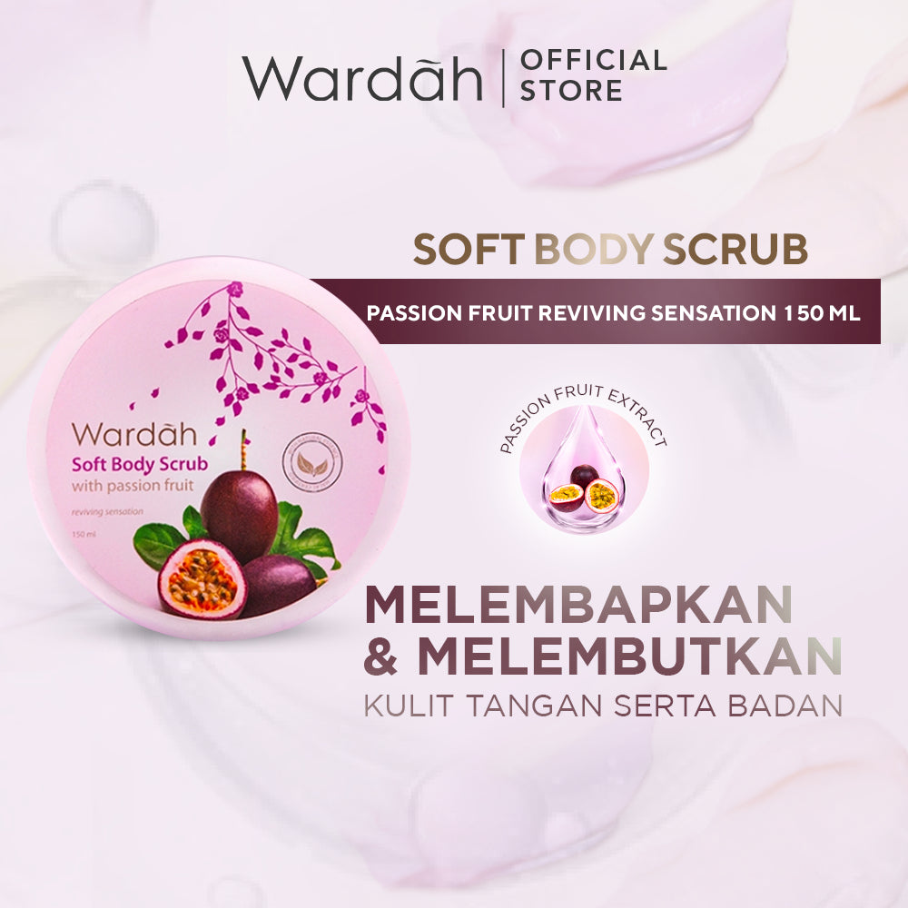 Wardah Soft Body Scrub 150 ml - Scrub Badan Melembabkan - Dilengkapi dengan Olive Oil yang dapat Mengangkat Sel Kulit Mati - Bulir Scrub Lembut Dan Wangi