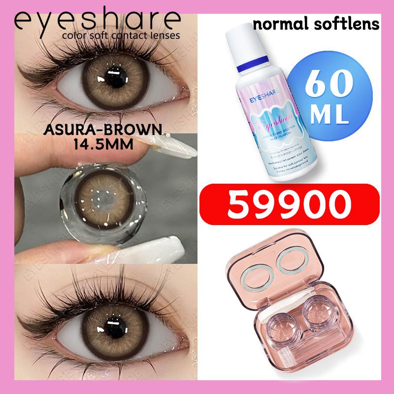Eyeshare 1Pasang Softlens 14.5mm + Solution Cairan 60ml + kotak cermin