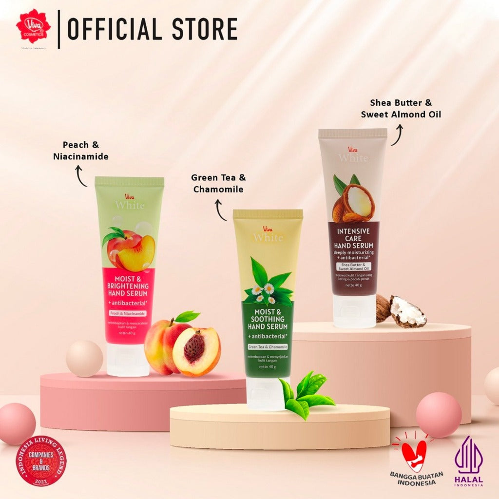 Viva White Hand Serum + Antibacterial with Moisturizing Complex, pH Balanced & Vitamins (VIT E & PRO VIT B5) - tersedia 3 varian