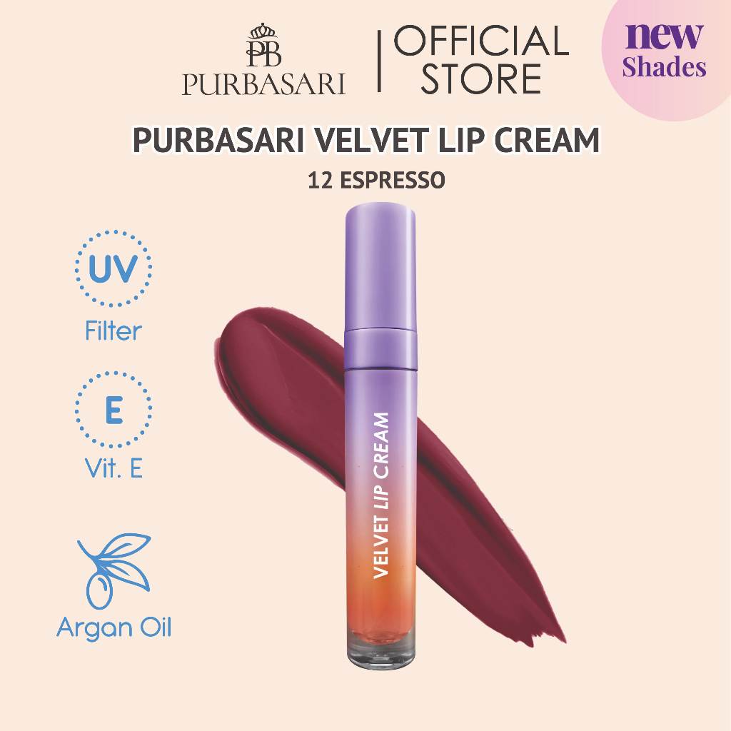 [Beli Banyak Lebih Murah] Purbasari Velvet Lip Cream / Lip Cream Transferproof