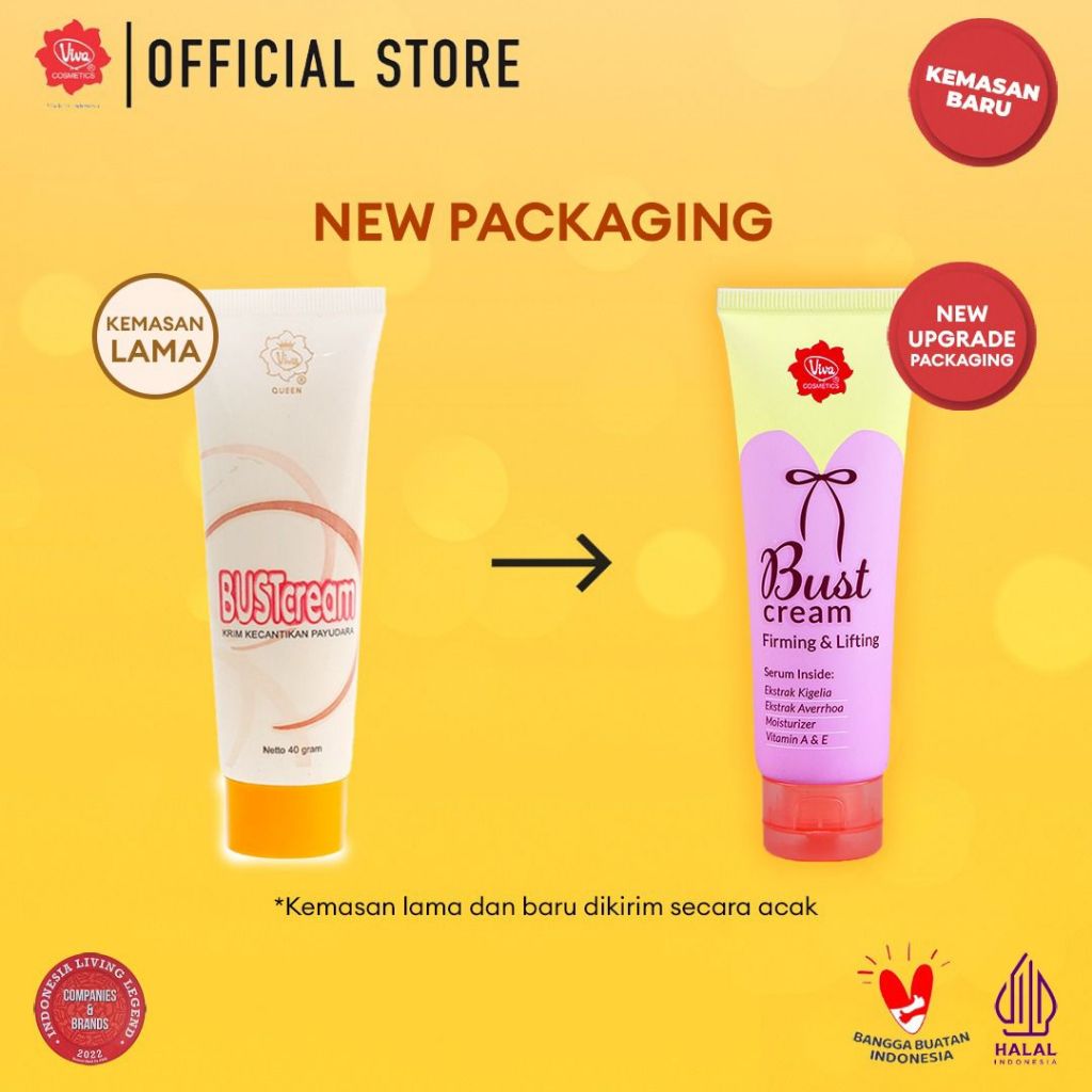 Viva Queen Bust Cream with VIT A, E, Moisturizer, Extract Averrhoa & Kigelia - 40 gr