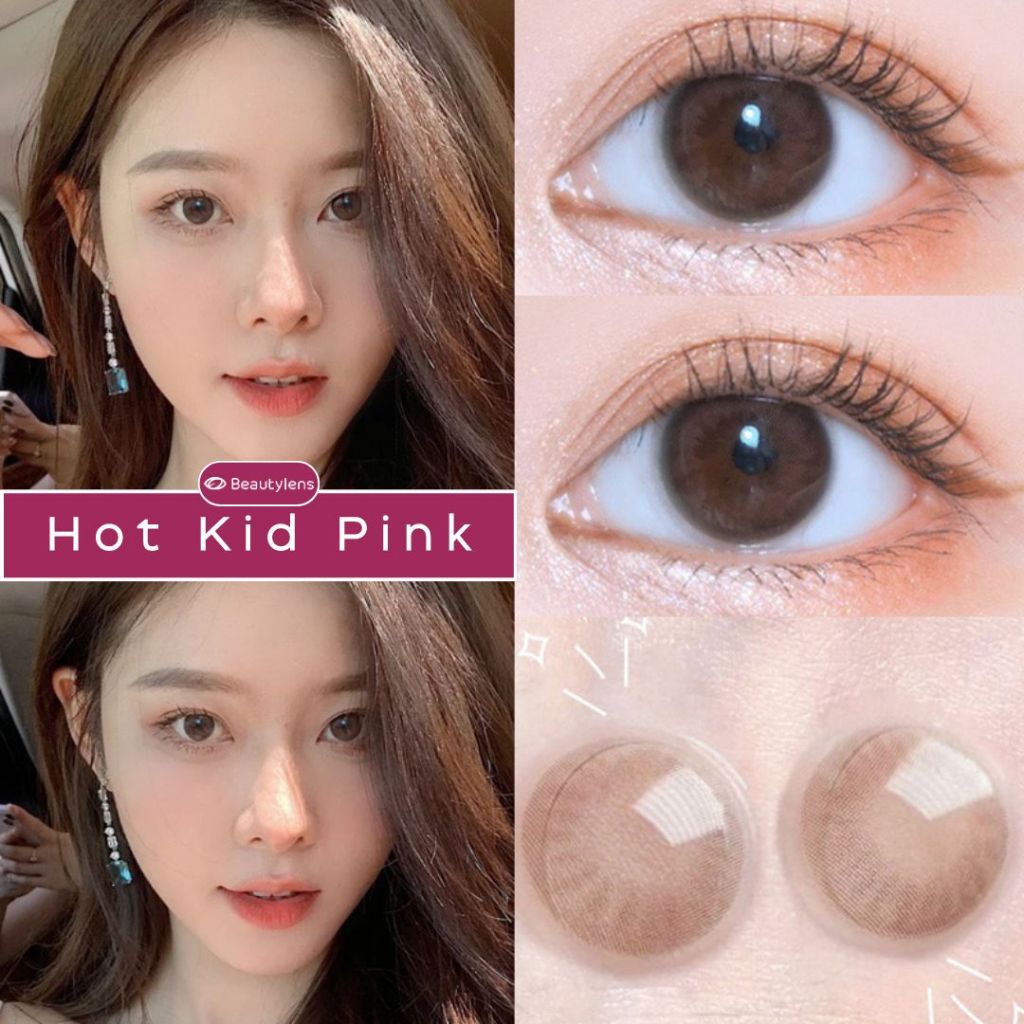 Live18 Hot Kid Pink 14.0 BEAUTYLENS Softlens Berwarna Lensa Merah Muda dan Cokelat normal&minus