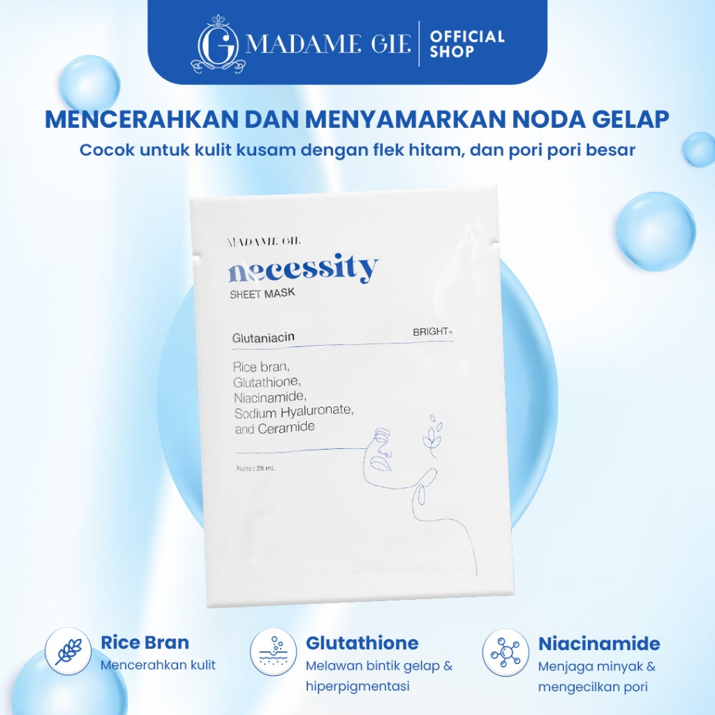 [PRE ORDER] [BUNDLE ISI 30PCS] Madame Gie Necessity Sheet Mask - Masker Perawatan Wajah