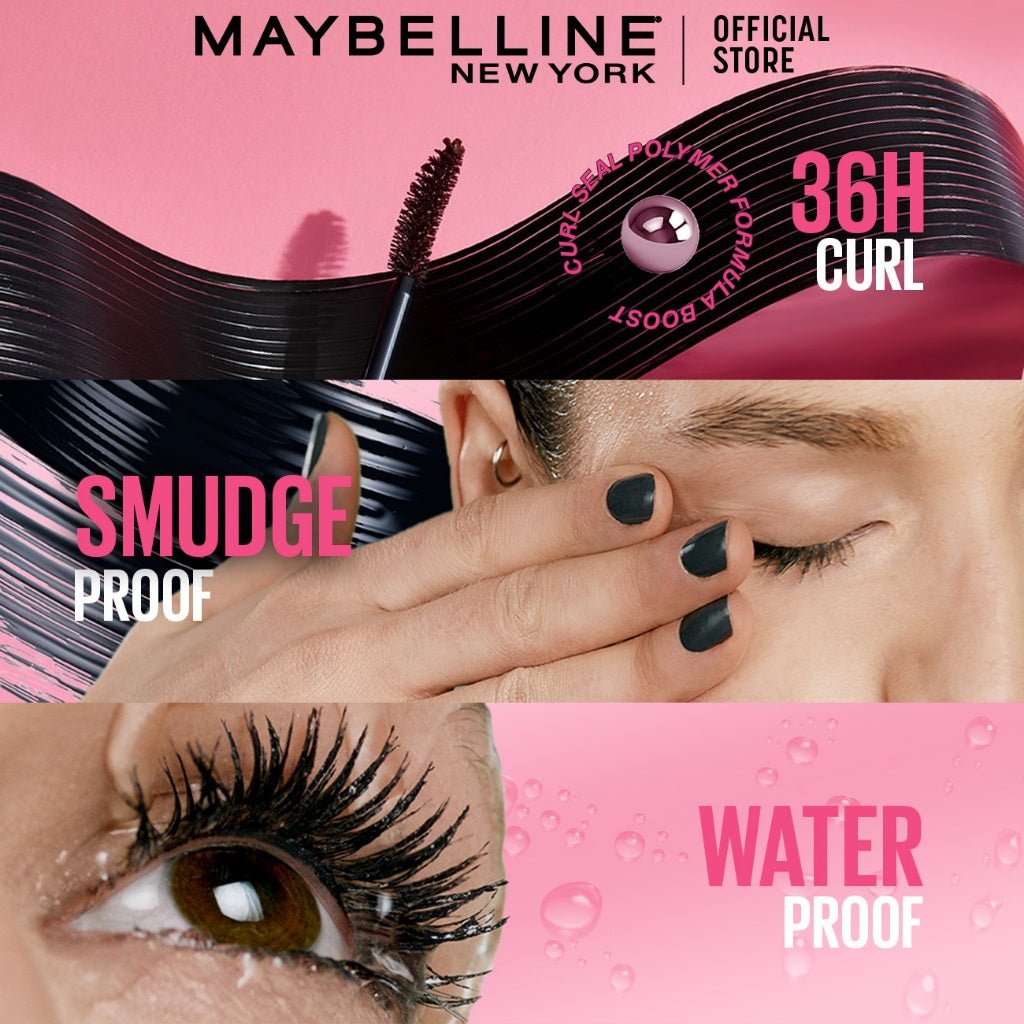 Maybelline Paket Makeup Mata Hypercurl Waterproof Mascara + Define and Blend Eyebrow Pencil | Eye Make up Bulu Mata Panjang Tebal Tahan 24 Jam