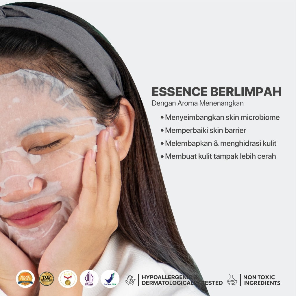 NPURE Sheet Mask Noni / Relax Me / Masker Wajah Kulit Sensitif Kemerahan Hypoallergenic / Biodegradable/ Ceramide