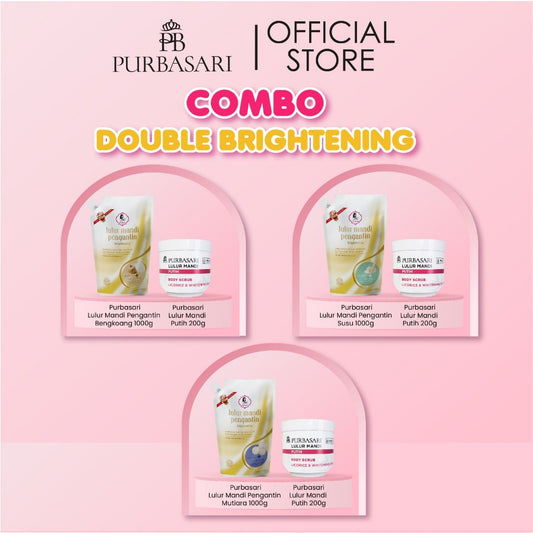 [BUNDLE PRAKTIS] Purbasari Lulur Mandi Pengantin 1KG & Lulur Mandi Putih 200G