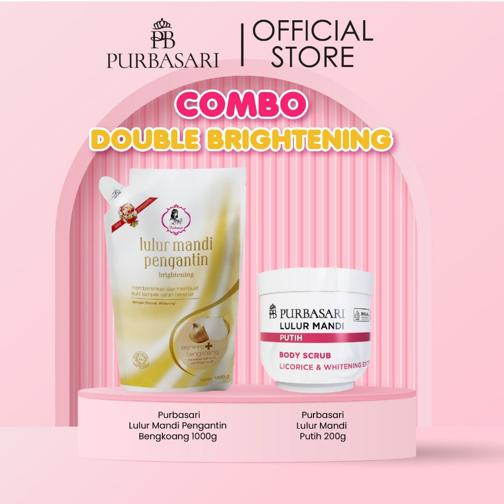 [BUNDLE PRAKTIS] Purbasari Lulur Mandi Pengantin 1KG & Lulur Mandi Putih 200G