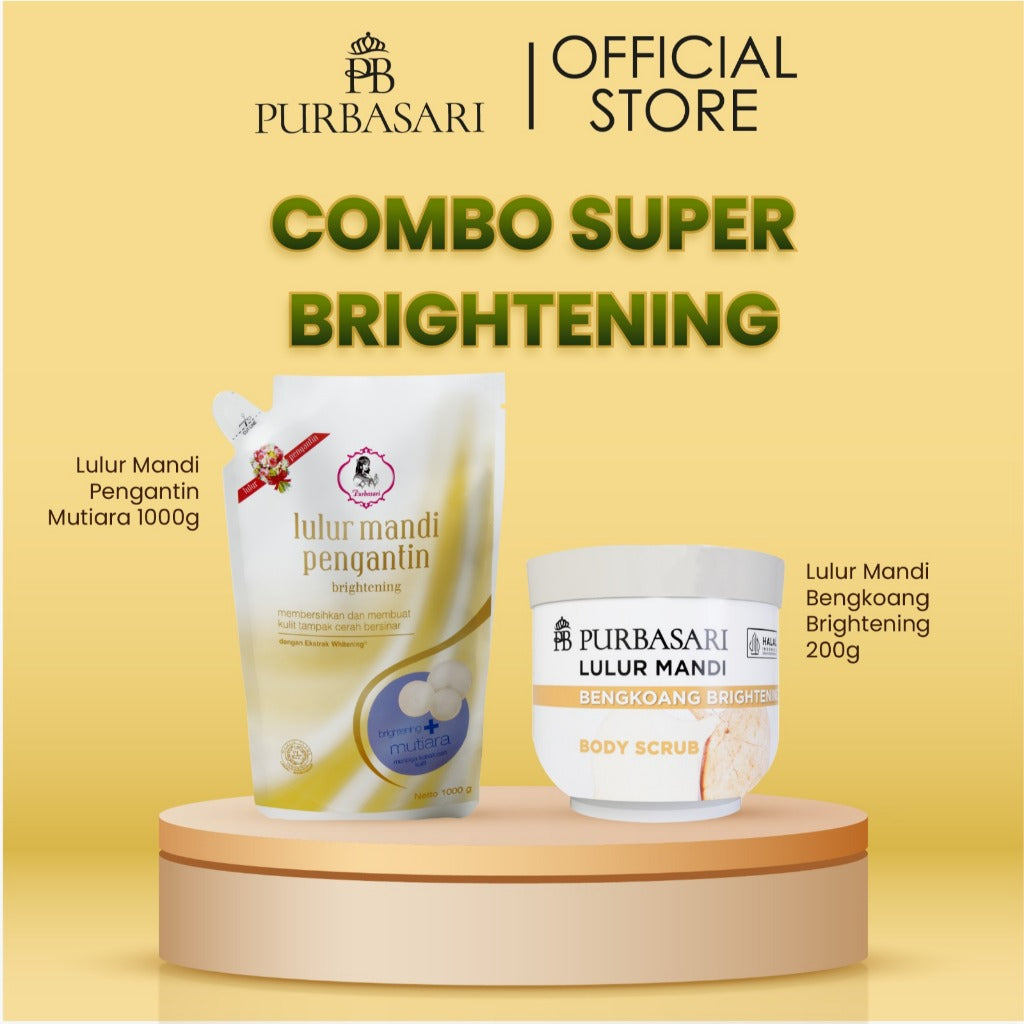 [BUNDLE PRAKTIS] Purbasari Lulur Mandi Pengantin 1Kg & Lulur Mandi Bengkoang 200G