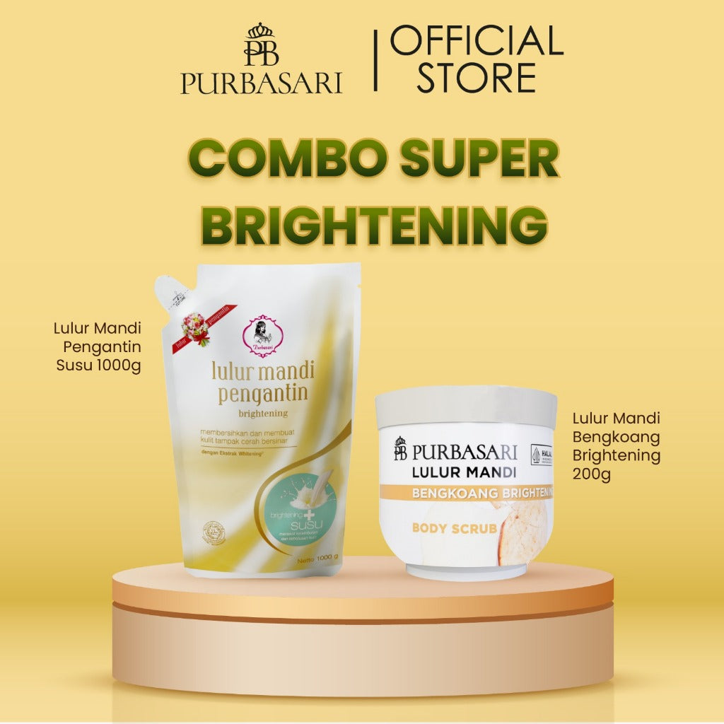 [BUNDLE PRAKTIS] Purbasari Lulur Mandi Pengantin 1Kg & Lulur Mandi Bengkoang 200G