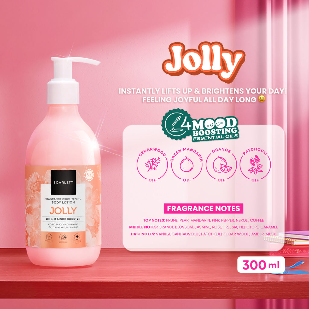 Scarlett Whitening New! Fragrance Brightening Body Lotion Bright Mood Booster Jolly