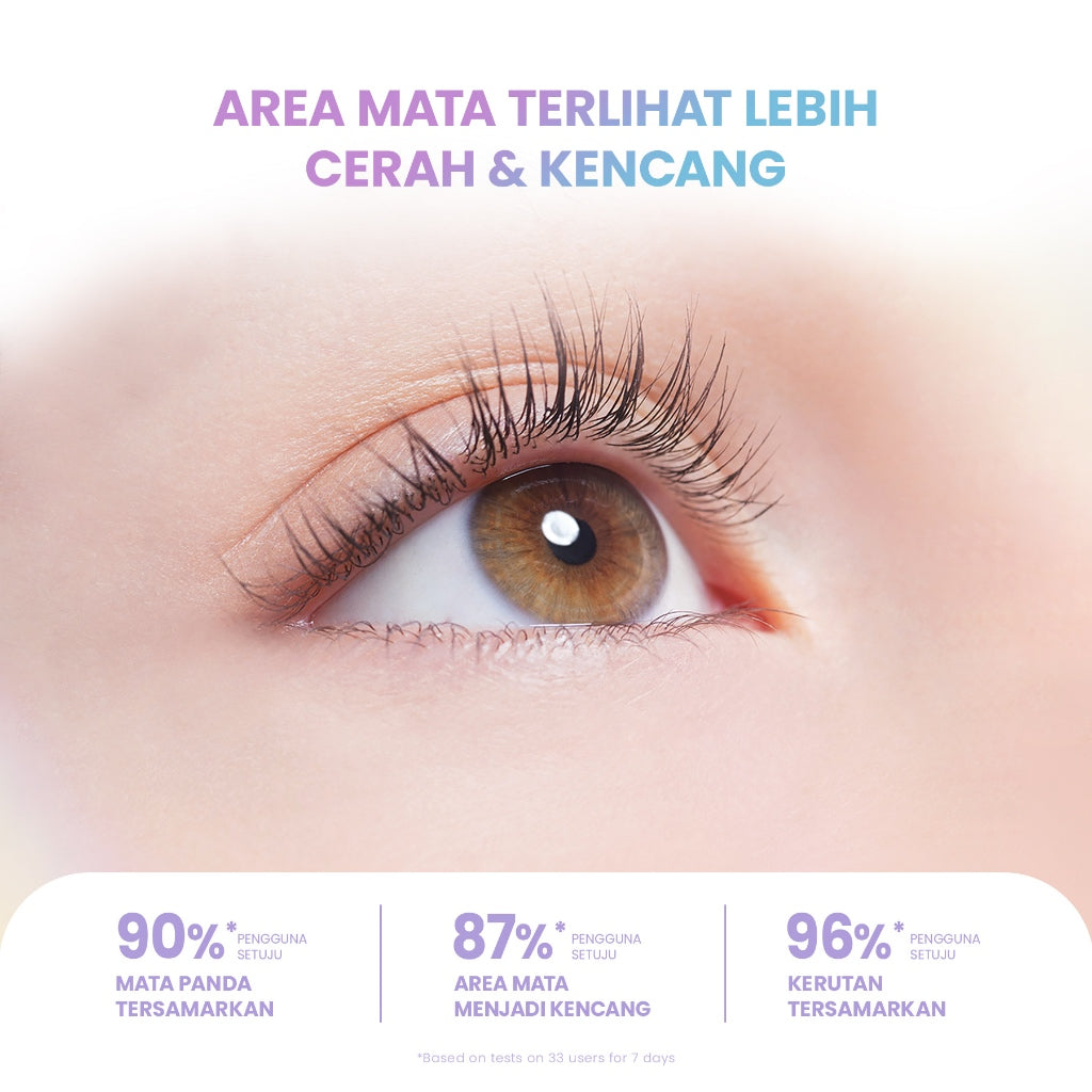 YOU Radiance Glow Advanced Eye Serum Eye Cream Mencerahkan Mata Panda dengan Sakura Extract, Niacinamide, Vitamin C, Collagen, Peptide