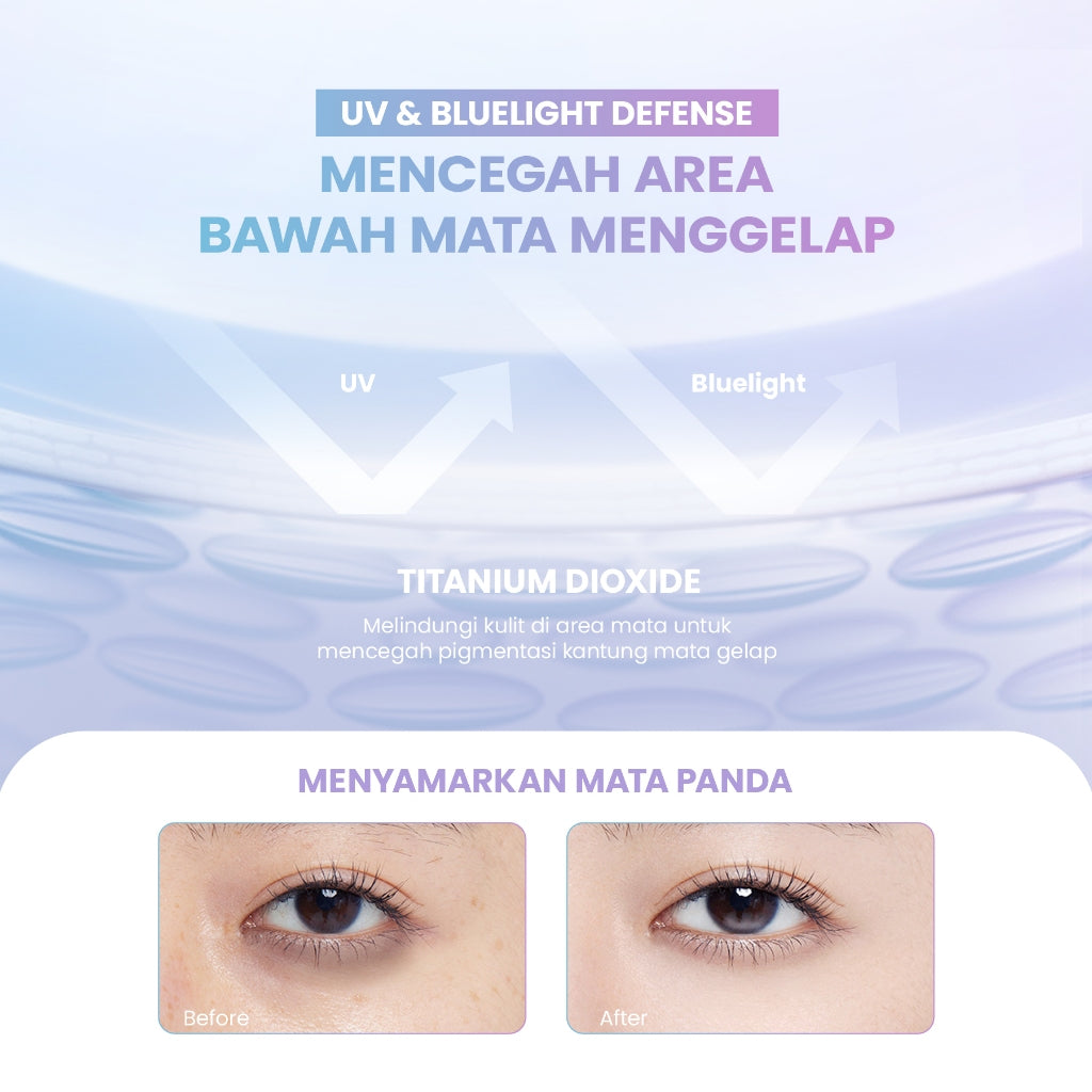 YOU Radiance Glow Advanced Eye Serum Eye Cream Mencerahkan Mata Panda dengan Sakura Extract, Niacinamide, Vitamin C, Collagen, Peptide