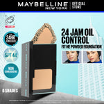 MAYBELLINE OFFICIAL Fit Me 24HR Oil Control Powder Foundation 5 gr Make up Bedak Two Way Cake TWC SPF 44 Blur & Cover Cushion Foundation Bedak Padat Concealer BB Cream Foundation Waterproof Skin Tint Fondation
