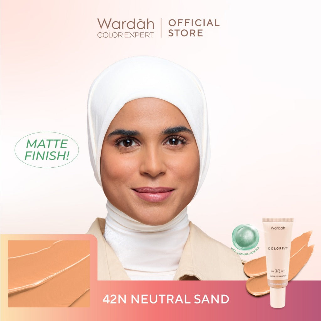 WARDAH Colorfit Matte Foundation - Liquid Foundation SPF 30PA++ dengan Oil Control & Tahan Lama Hingga 12 Jam - Makeup