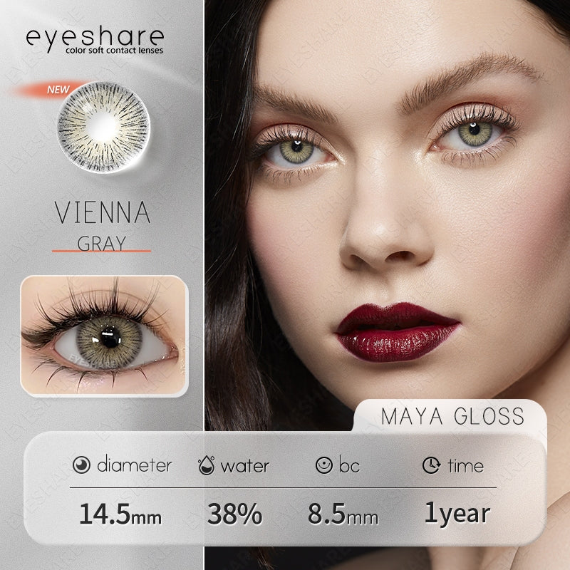 Eyeshare Softlens Vienna Chocolate 14.5mm 1 Pasang Lensa Kontak Untuk Mata Besar