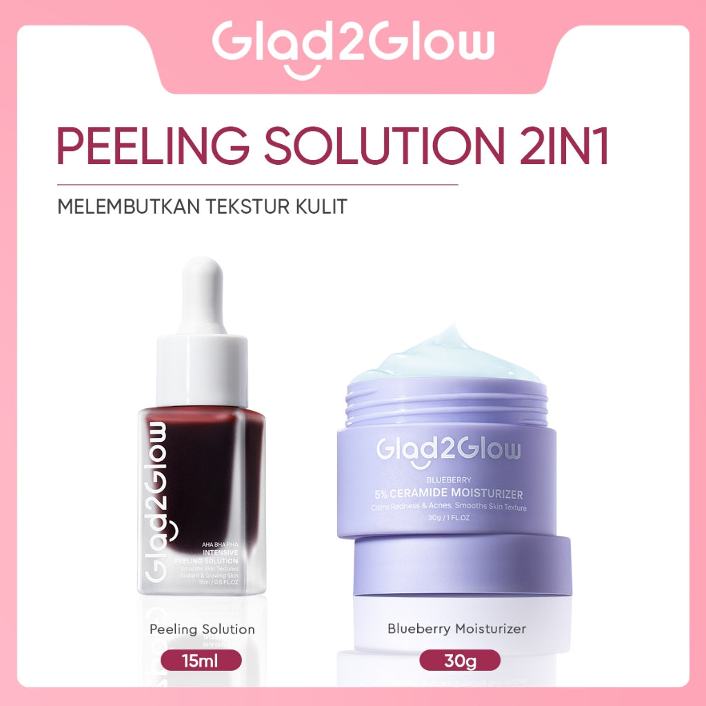 Glad2Glow Peeling Solution Serum Eksfoliasi Wajah 60S Menghaluskan Kulit Anda AHA BHA PHA Intensive serum vitamin c serum wajah white serum wajah glowing dan putih peeling exfoliating serum niacinamide Bahkan warna kulit kulit halus g2glow official store