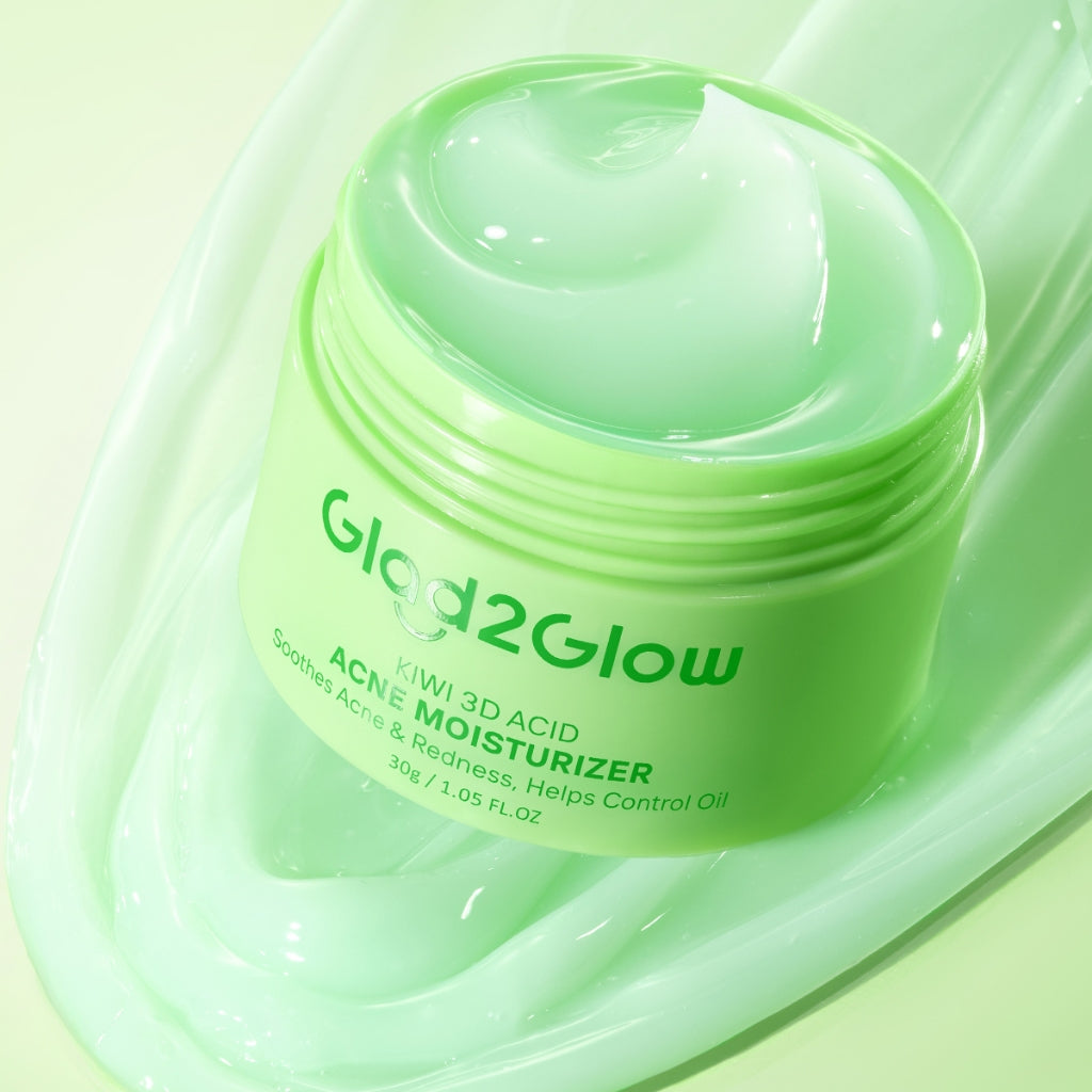 GLAD2GLOW Kiwi 3D Acid Acne Moisturizer Pelembab Wajah Jerawat Mencerahkan Pencerah Wajah&Penuaan Hilangkan Flek & Tenangkan Kulit Skincare Pelembab Esensi Wajah Perawatan Kulit Pelembab Wajah Pembersih day cream tone up g2g official store