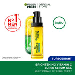 GARNIER Men Turbo Bright 5x Vitamin C Super Serum Gel - 30ml Serum Mencerahkan Wajah Anti Kusam 5x Lebih Cepat