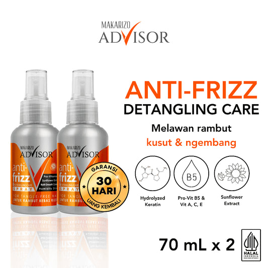 PAKET ISI 2 - Makarizo Advisor Anti Frizz Detangling Care 70mL - Anti Kusut / Anti Frizz