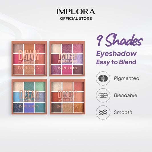 Implora Eyeshadow Palette | Kosmetik Mata | 9 Warna Blenadable Pigmented Halus