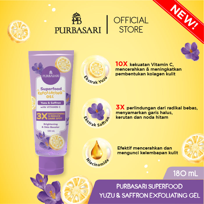 [1pcs] Purbasari Superfood EXFOLIATING GEL / peel badan Lulur Pencerah