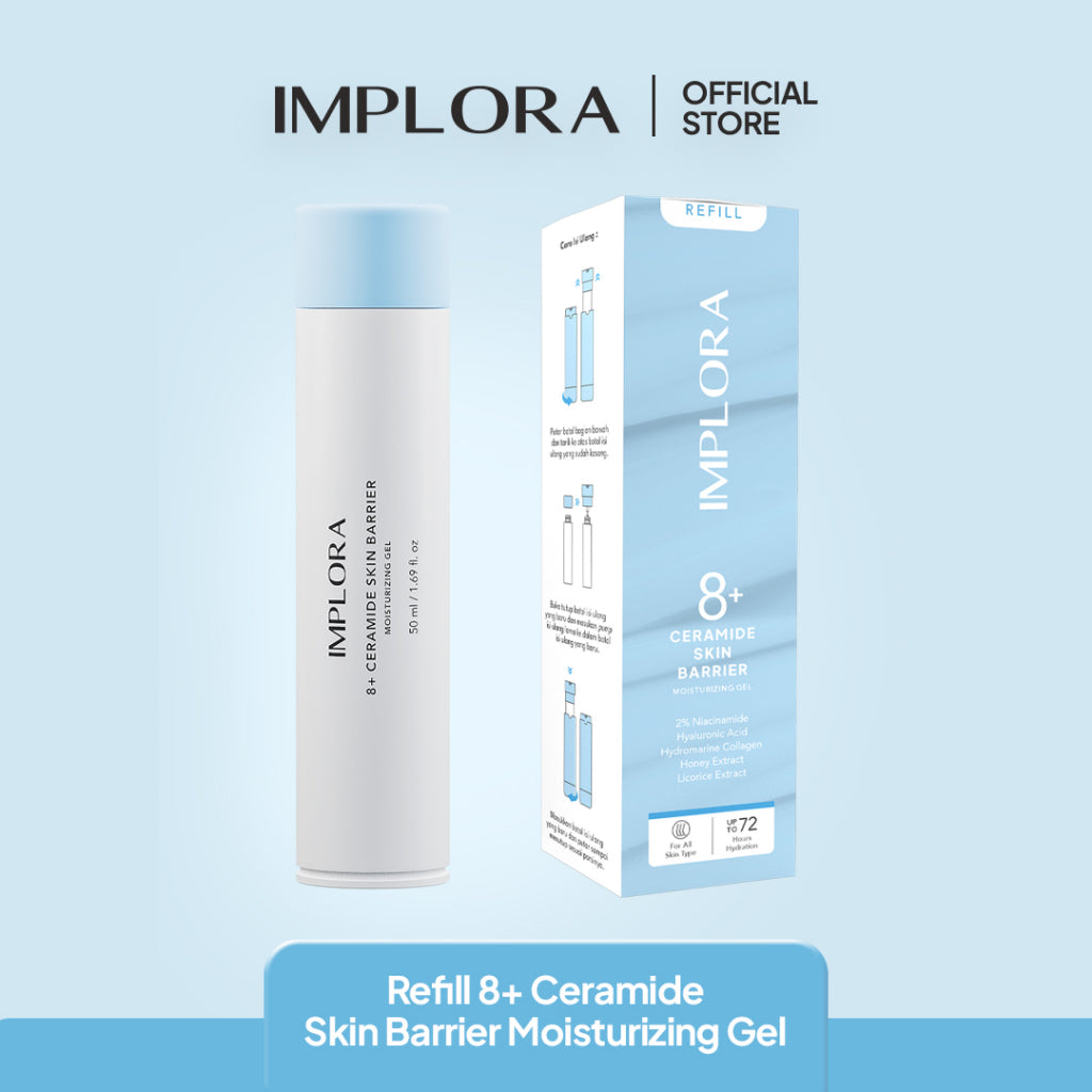 Implora 8+ Ceramide Skin Barrier Moisturizing Gel | Pelembab Kulit Kering, Kombinasi, Acne Prone | Moisturizer Sensitive Skin