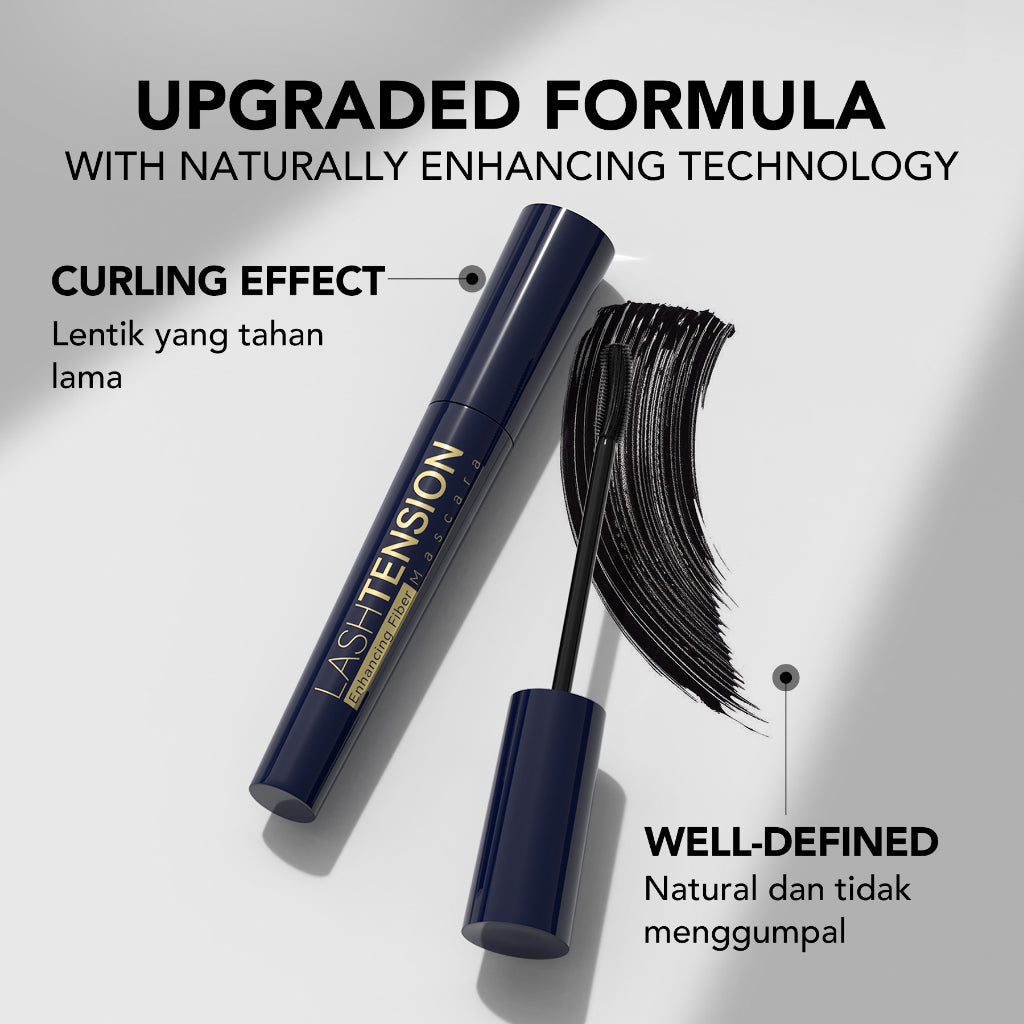 YOU Lashtension Enhancing Fiber Mascara Maskara Waterproof Tahan 12 Jam Lash Lift Kosmetik Mata