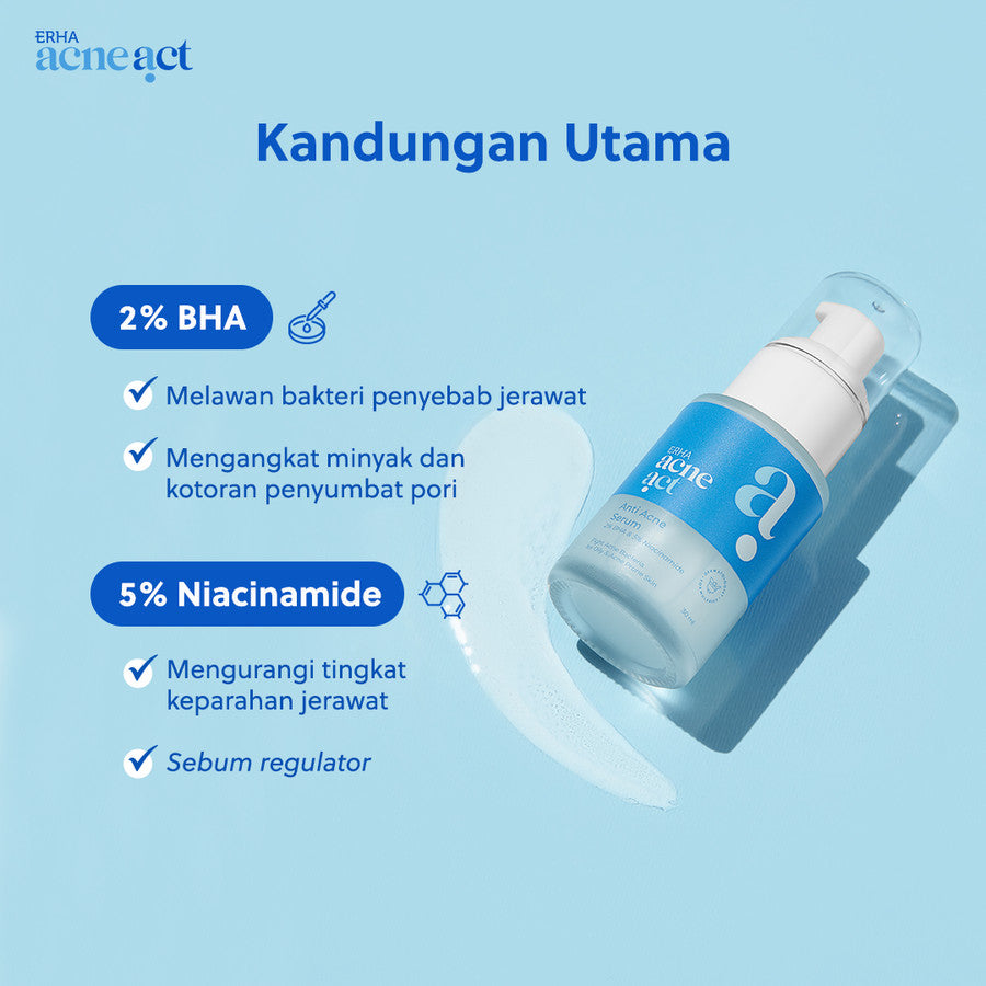 ERHA Acneact Anti Acne Serum 30ml - Serum Kulit Minyak dan Jerawat | Salicylic Acid | Niacinamide