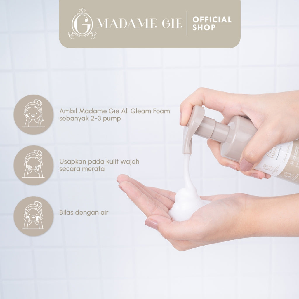 [BELI 1 GRATIS 1] Madame Gie 4 in 1 All Gleam Foam - Facial Wash MakeUp Remover