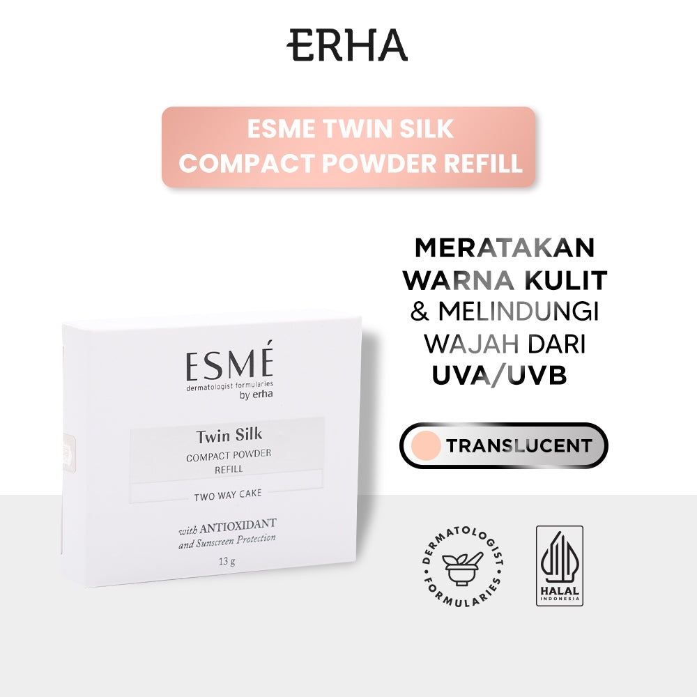 ERHA ESME Refill Twin Silk Compact Powder Translucent 13 gr - Refil Bedak Padat