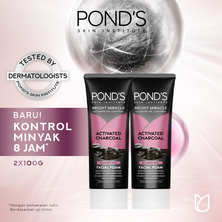 Pond's Bright Miracle Ultimate Oil Control Facial Foam 100G x2