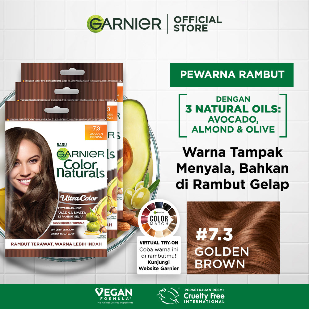 Garnier Color Natural Ultra Color Golden Brown x 3 Pcs